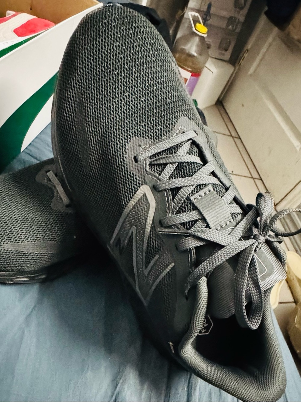 New Balance Gray Mesh Lace-Up Sneaker